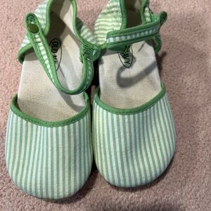 Old Navy Green Baby Walker Shoes with Stripes